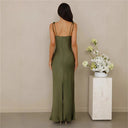 Chic Satin Maxi Dress with Adjustable Straps for Women