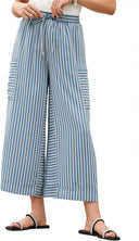 Chic Women's Striped Wide-Leg Trousers