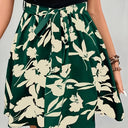 Floral A-Line Skirt with Tie Belt