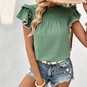 Stylish Ladies Ruffle Blouse with Textured Design