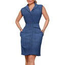 Chic Women's Shirt Dress with Belt and Pockets