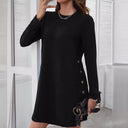 Chic Women's Long-Sleeve Button Detail Dress