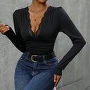 Women's Lace Trim Bodysuit with Flattering Design