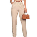 Chic High-Waisted Trousers with Pleats for Women