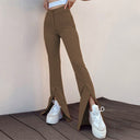 Women's Flared Leggings with Stylish Side Slit