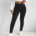 Chic Knitted Leggings with Ribbed Texture for Women