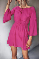 Chic Women's Spring Mini Dress with Flowy Sleeves