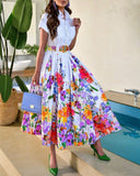 Floral Print Women's Maxi Dress with Stylish Silhouette