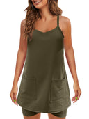 Chic Women's Camisole Dress with Convenient Pockets