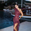 Floral Ruffle Asymmetrical Summer Dress for Women