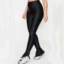 High Waist Women's Leggings with Chic Slit Detail