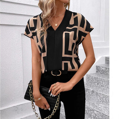 Chic Graphic Pattern Women's Blouse