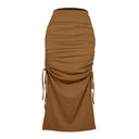 Chic Ruffled Long Wrap Skirt with Waist Tie
