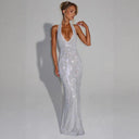 Stunning Evening Dress with Deep V-Neck & Back Cutout