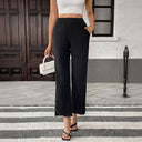 Chic Ruffle Hem Palazzo Pants with Side Pockets