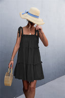 Stylish Women's Ruffle Summer Dress with Adjustable Straps