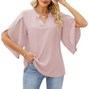 Chic V-Neck Blouse with Flared Sleeves