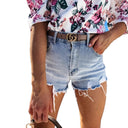 Frayed Hem Women's Denim Shorts