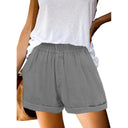 Chic Women's Chino Shorts with Elastic Waist and Handy Pockets