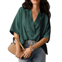 Chic Oversized Blouse with V-Neck Design