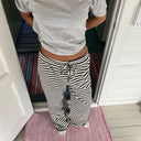 Women's Striped Leisure Pants with Adjustable Waistband