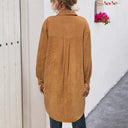Chic Women's Corduroy Shirt Dress