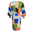 Stylish Block Pattern Women's Dress
