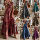 Bohemian Maxi Dress with Flared Hem