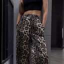 Chic Leopard Print Palazzo Trousers for Women