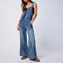 Chic Women's Denim Overalls with Adjustable Straps