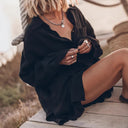 Elegant Women's Oversized Linen Blouse