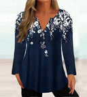 Floral V-Neck Women's Blouse in Stylish Design