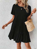 Women's Ruffled Dress with Loose Sleeves