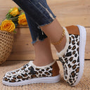 Leopard Print Ladies' Cozy Sneakers in Plush Fabric