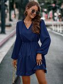 Chic Women's Ruffle Detail Mini Dress