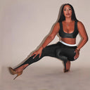 Chic Women's Cut-Out Leggings with Elastic Waistband