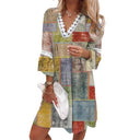 Floral Lace Accent Women's Tunic Dress