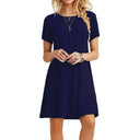 Chic Women's Round Neck Short Sleeve Dress