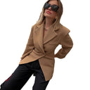 Chic Oversized Blazer Jacket with Button Accents