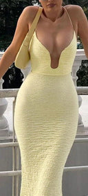Chic Deep V-Neck Maxi Dress for Women