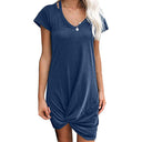Chic Women's Short Sleeve Knotted Dress