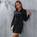 Chic Gathered Puff Sleeve Shirt Dress