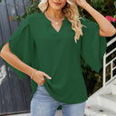 Chic V-Neck Blouse with Flared Sleeves