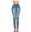 Chic High-Waist Skinny Jeans with Distressed Fringes
