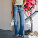 Trendy Women's High-Waist Wide-Leg Jeans