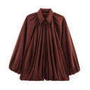 Women's Oversized Ruffle Blouse for Effortless Style