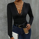 Women's Lace Trim Bodysuit with Flattering Design