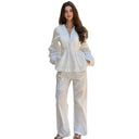 Chic Women's Ruffled Patterned Blouse Set