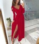 Chic Maxi Dress with Wrap and Slit