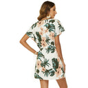 Chic Women's V-Neck Mini Dress with Drawstring